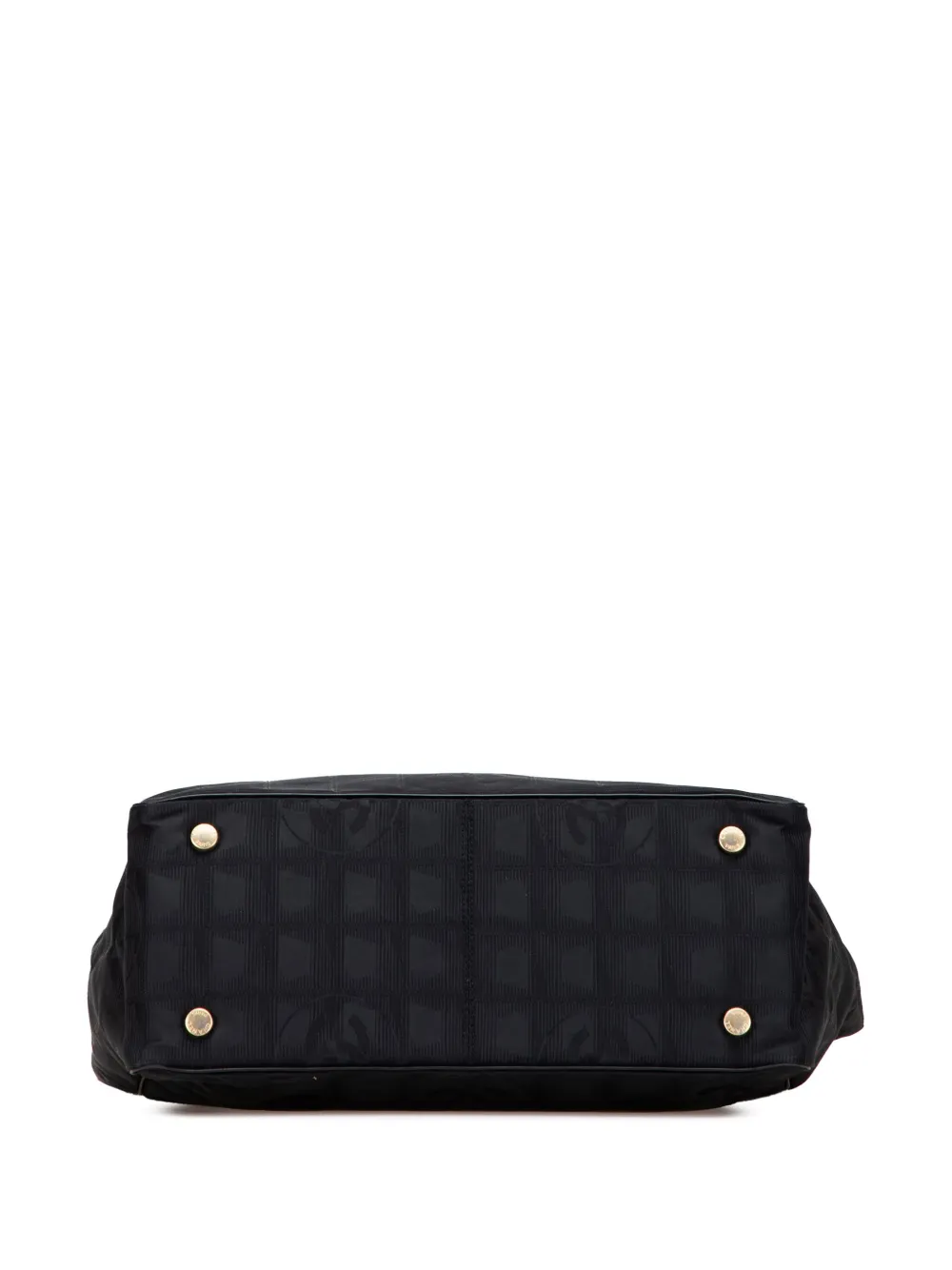 Pre-owned Chanel 2003-2004 New Travel Line Nylon Tote Bag In Black