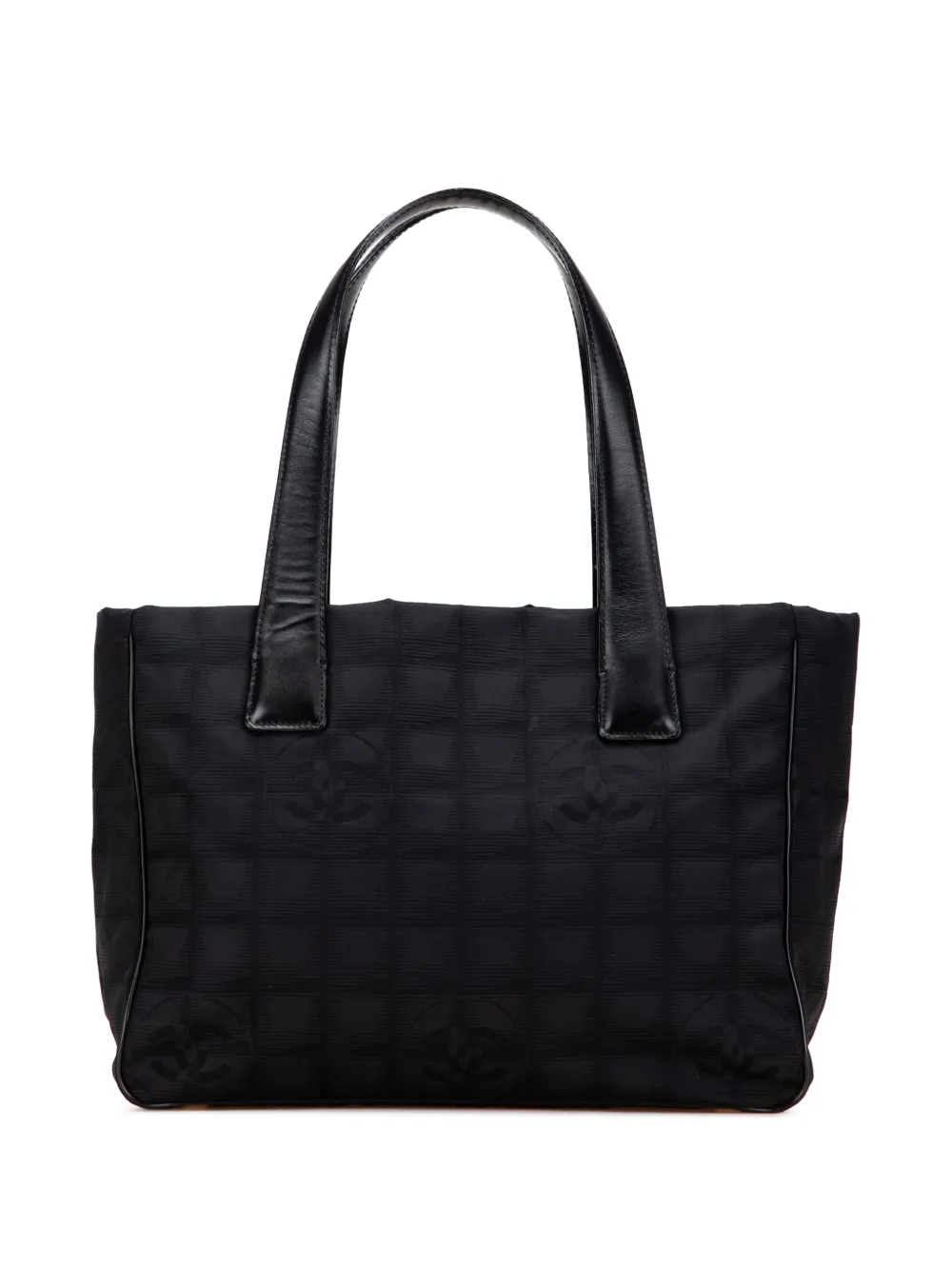 Pre-owned Chanel 2003-2004 New Travel Line Nylon Tote Bag In Black
