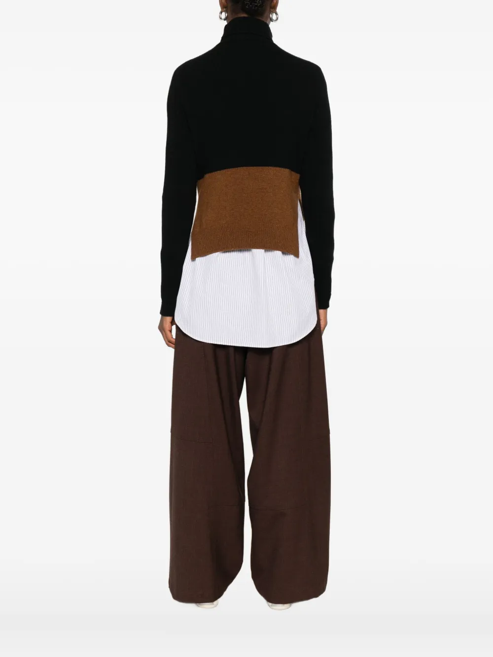 Plan C Trui met zak en hoge hals Zwart