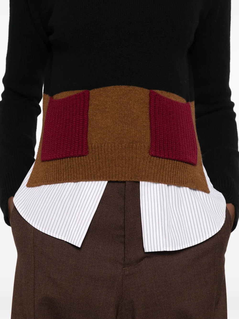 Plan C Trui met zak en hoge hals Zwart