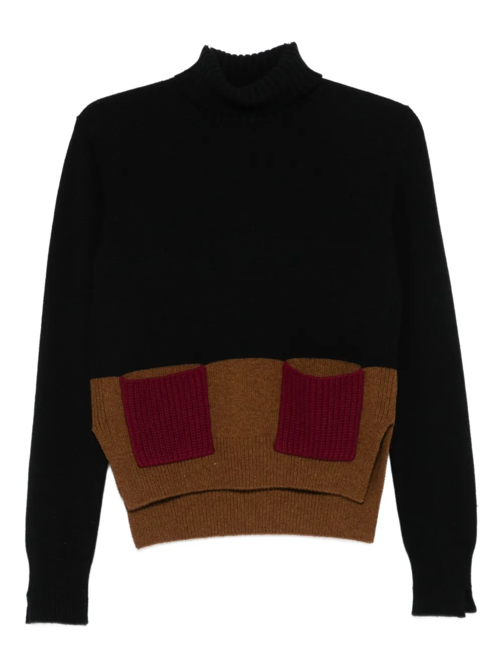 Plan C suéter con cuello de tortuga y bolsillo | negro | Image 1