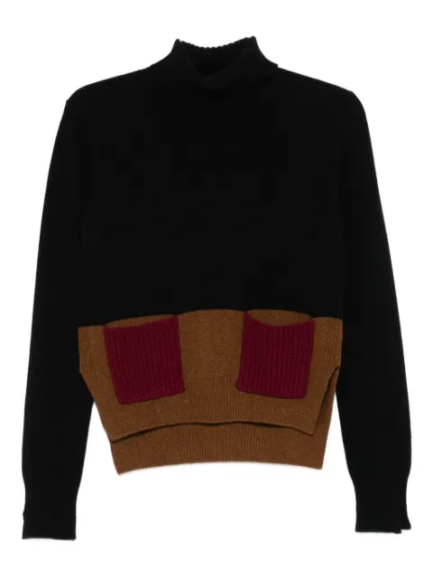 Plan C suéter con cuello de tortuga y bolsillo