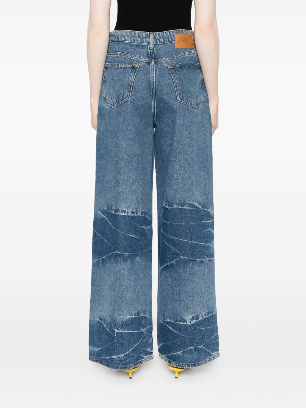 Ganni Soft Rigid Denim Marri Jeans Mid Blue Vintage In Blue