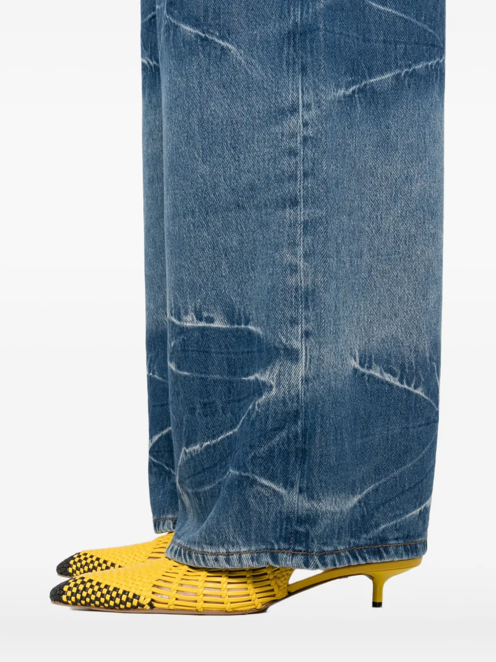 Ganni Soft Rigid Denim Marri Jeans Mid Blue Vintage In Blue