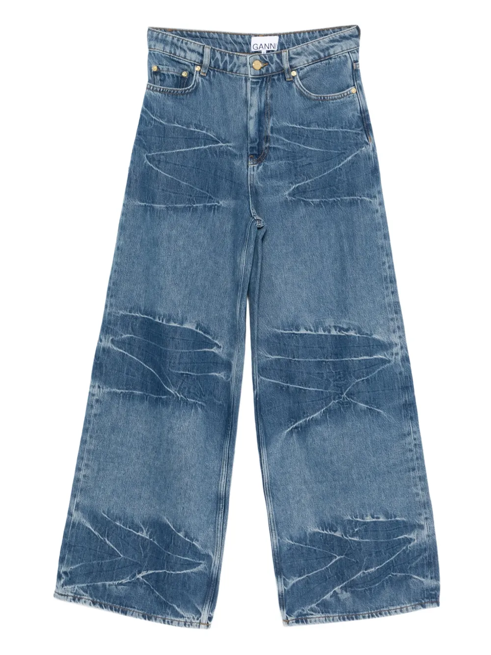 GANNI logo-patch jeans | Blue | Image 1