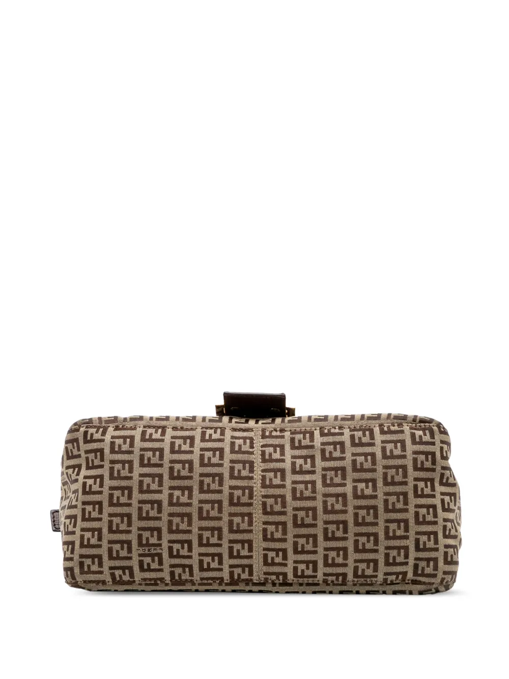 Pre-owned Fendi 2000-2010 Zucchino Canvas Mamma Forever Shoulder Bag In Brown