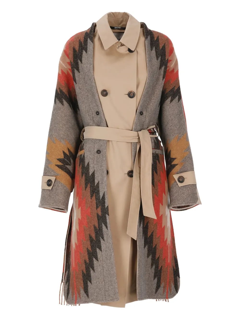 Bazar Deluxe belted fringed coat - Toni neutri