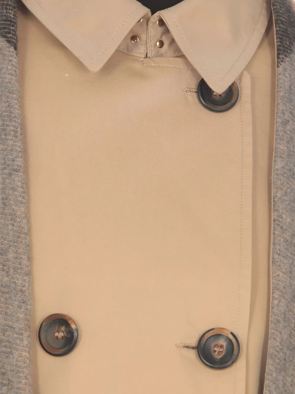 Bazar Deluxe Jas met ceintuur en franje Beige