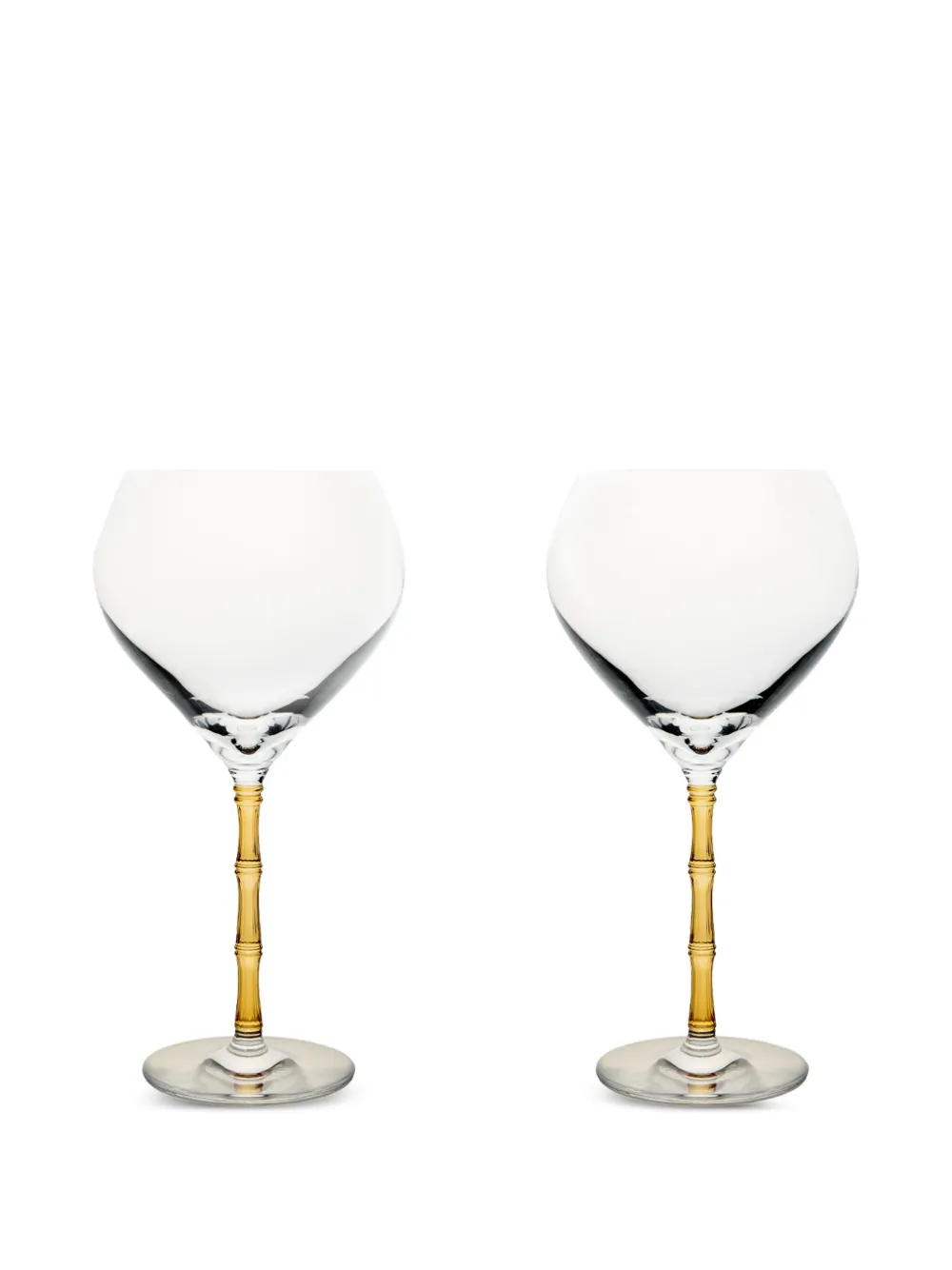 La Doublej Bamboo Balloon Glasses (set Of Two) In Yellow
