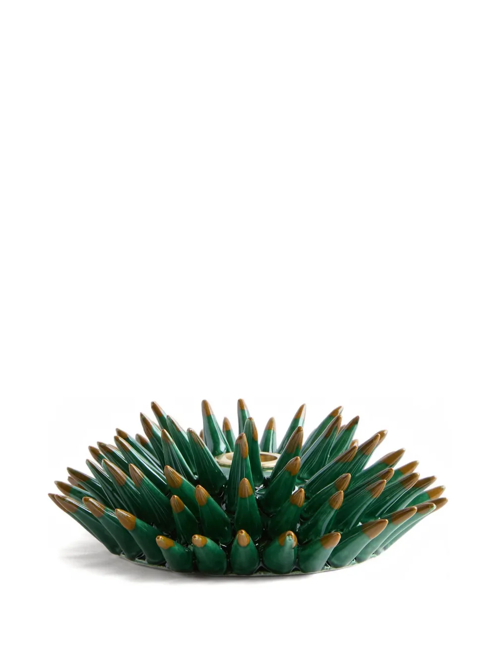 La Doublej Spine Candle Holder In Green