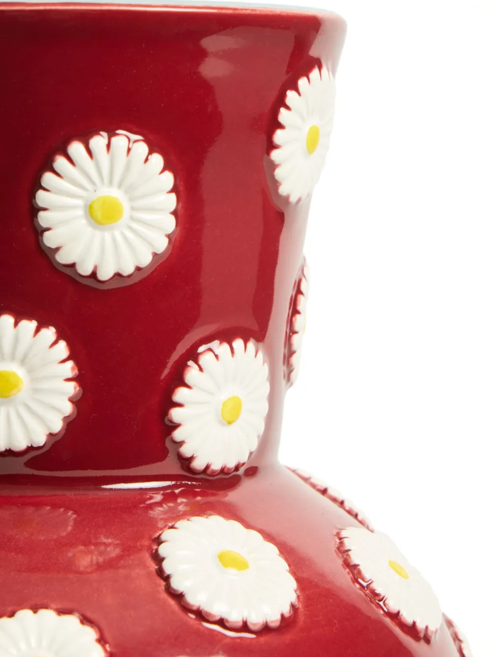 La Doublej Daisy-motif Vase In Red