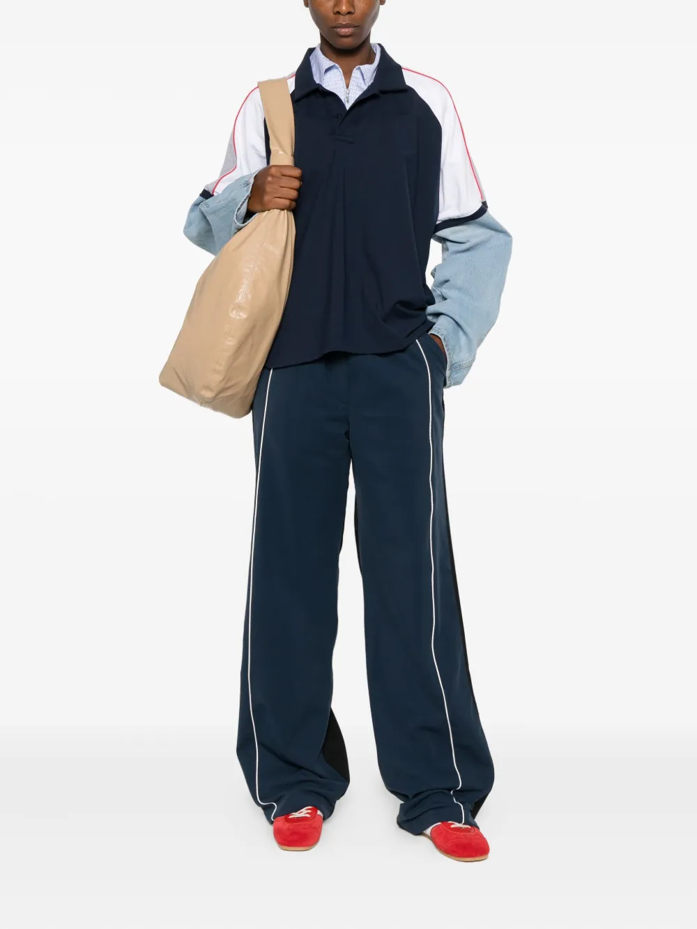 FAÇON JACMIN Broek met stippen en streep - Blauw