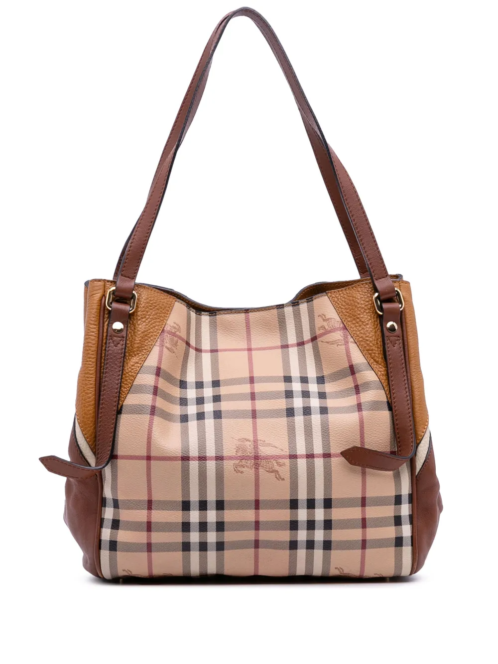 Burberry Pre-Owned 2000-2017 Small Leather Trimmed Haymarket Check Coated Canvas Canterbury tote bag | Brown | Image 1