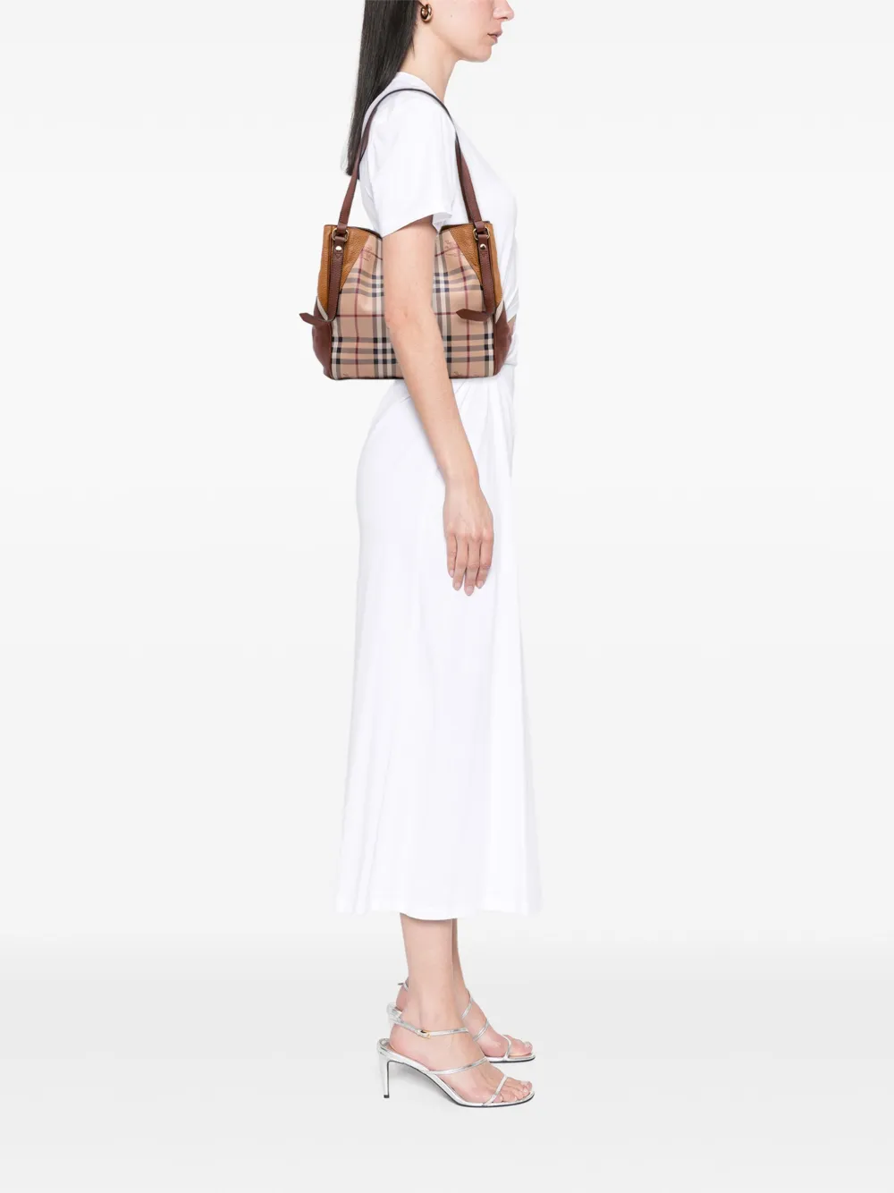 Burberry Pre-Owned 2000-2017 Small Leather Trimmed Haymarket Check Coated Canvas Canterbury tote bag | Pre-Owned | Image 2