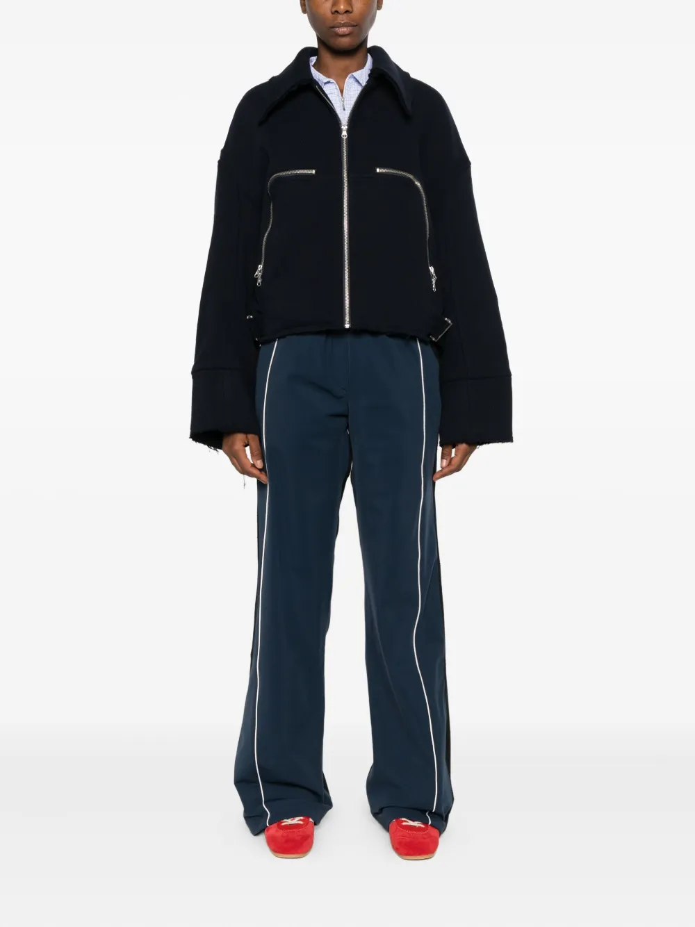 FAÇON JACMIN Marty zip-front frayed-edge jacket | Cropped Jackets | Image 2