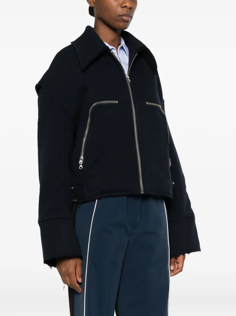 Facon Jacmin Marty Jacke Mit Ausgefransten Kanten In Blue