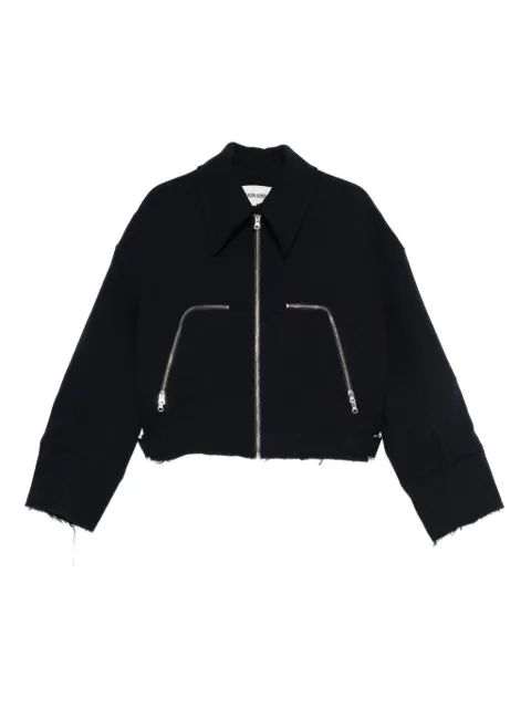 FAÇON JACMIN Marty zip-front frayed-edge jacket