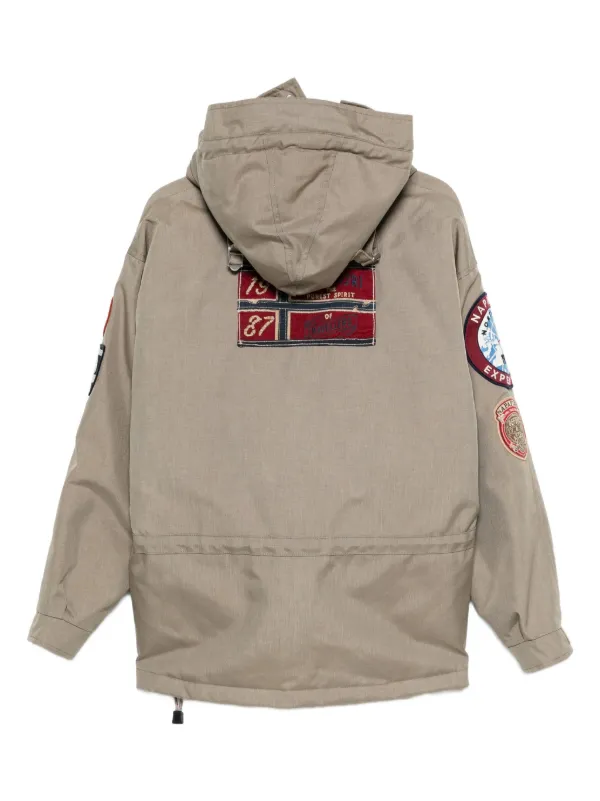 ナパピリ　SKIDOO Napapijri Men's x Obey Skidoo Pop Over Jacket in Brown Ebony