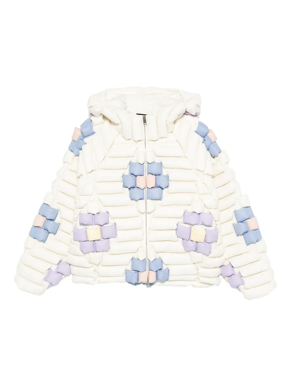 RAXXY quilted floral-pattern jacket | White | Image 1