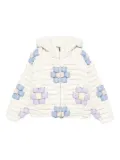 RAXXY quilted floral-pattern jacket - White