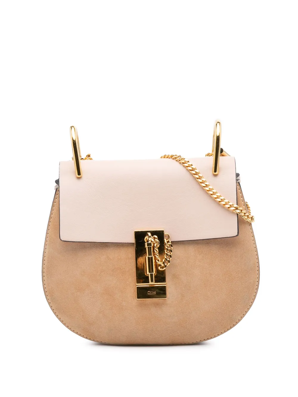 Chloé Pre-Owned 2017 Mini Suede and Calfskin Drew crossbody bag | Brown | Image 1