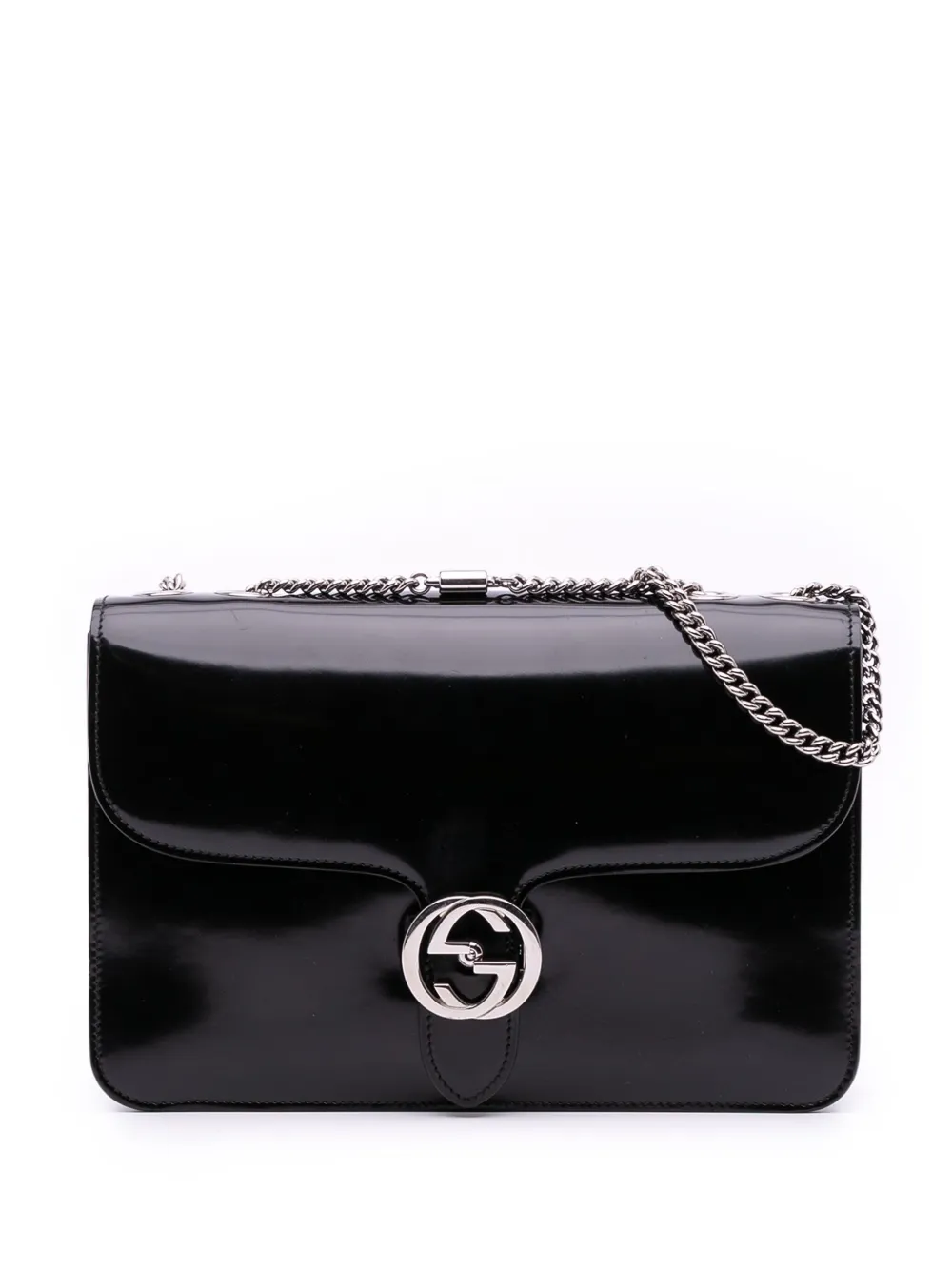 Gucci Pre-Owned 2016-2025 Medium Patent Dollar Interlocking G crossbody bag | Black | Image 1