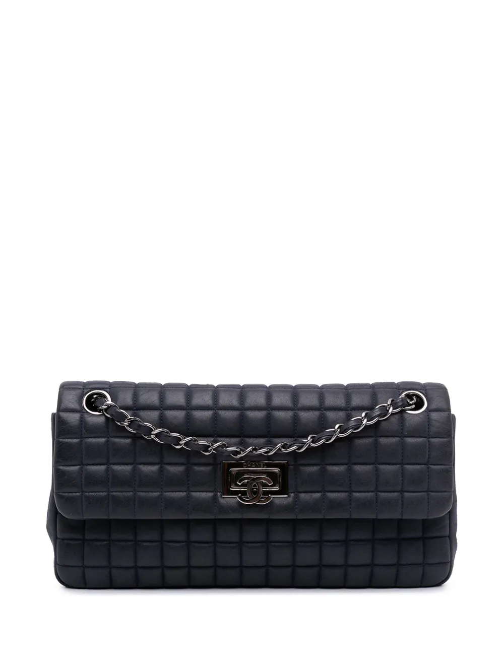 CHANEL Pre-Owned sac porté épaule Bubble Flap en cuir de veau irisé Chocolate Bar (2014-2015) | bleu | Image 1