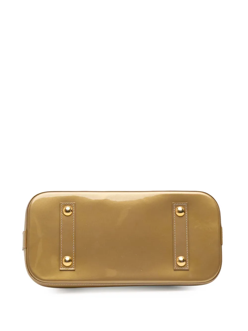 Pre-owned Louis Vuitton 2012 Monogram Vernis Alma Pm Handbag In Gold
