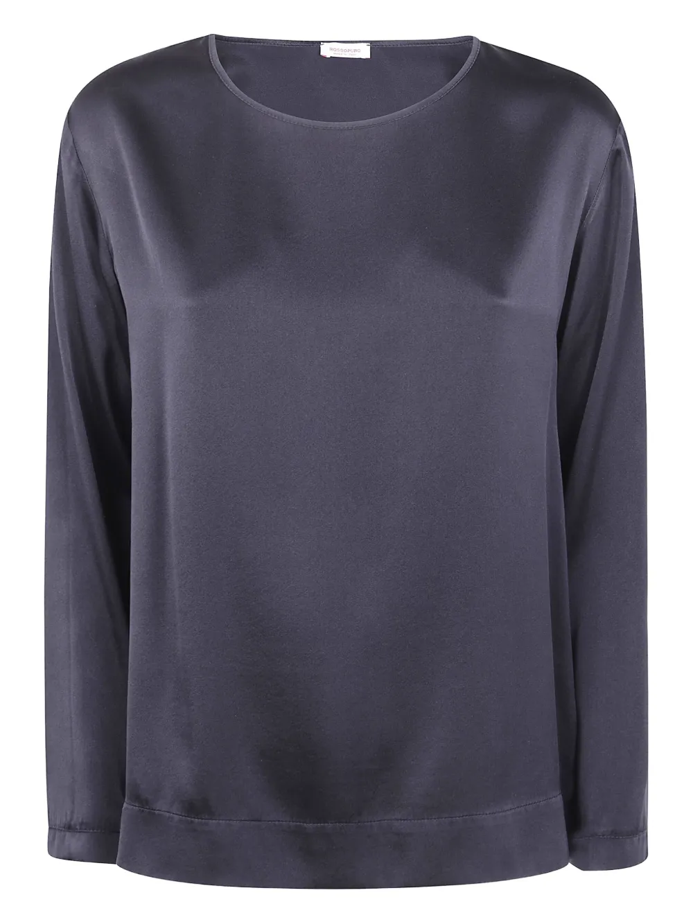 Rossopuro Long-sleeved Silk Blouse In Blue