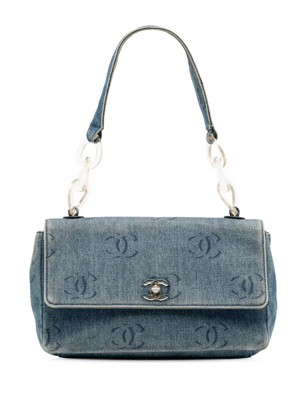 CHANEL Pre-Owned 2002-2003 CC Printed Denim Single Flap shoulder bag | Blue | Image 1