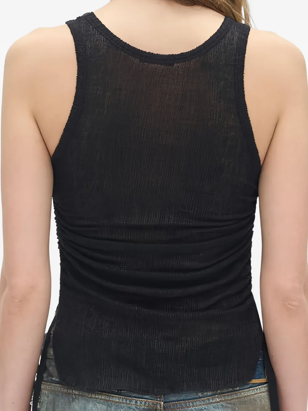  Ann Demeulemeester Mara Wrinkled Tank Top - Black 