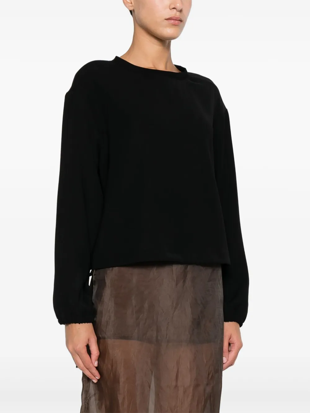 Herno Drawstring-hem Sweatshirt In Black