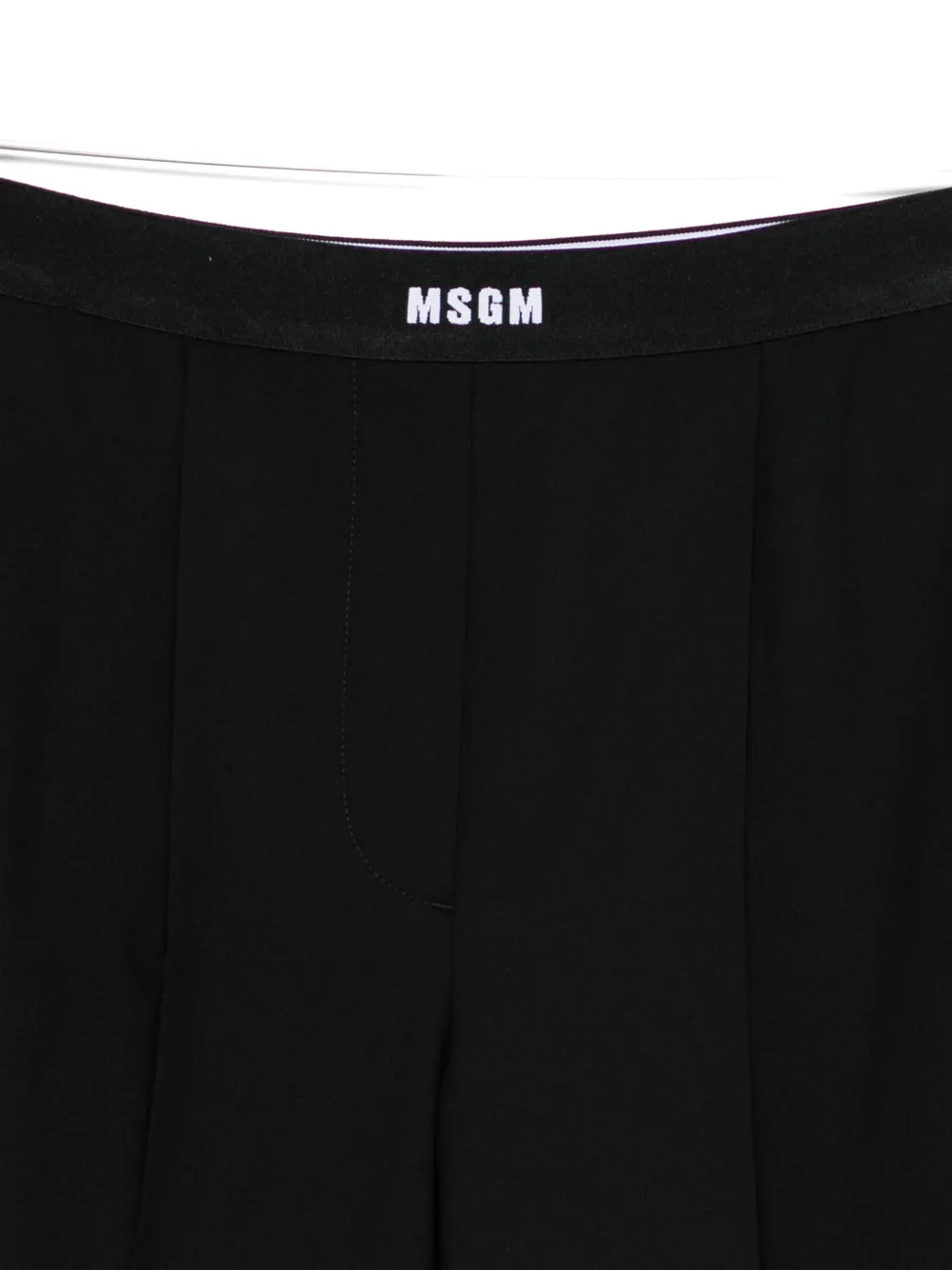 Msgm Logo-waistband Trousers In Black
