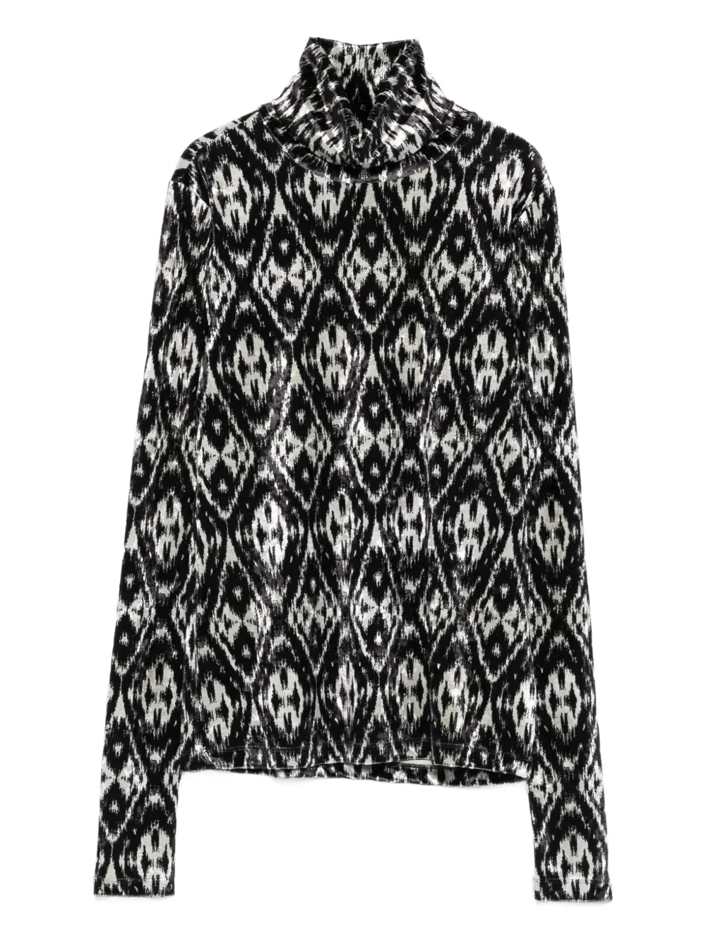Pierre-Louis Mascia ikat-pattern turtleneck top - Nero