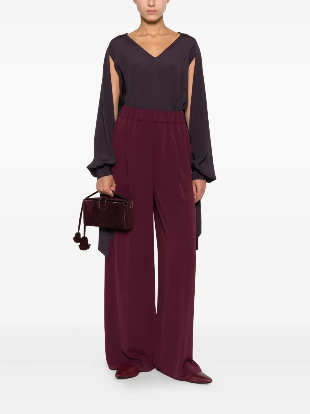Federica Tosi ballon-sleeve cut-out blouse - Paars