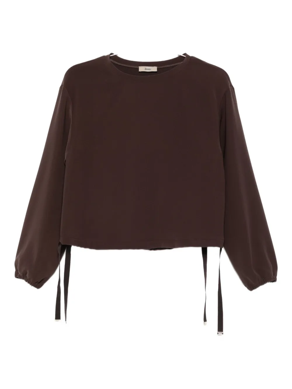 Herno Drawstring-hem Sweatshirt In Brown