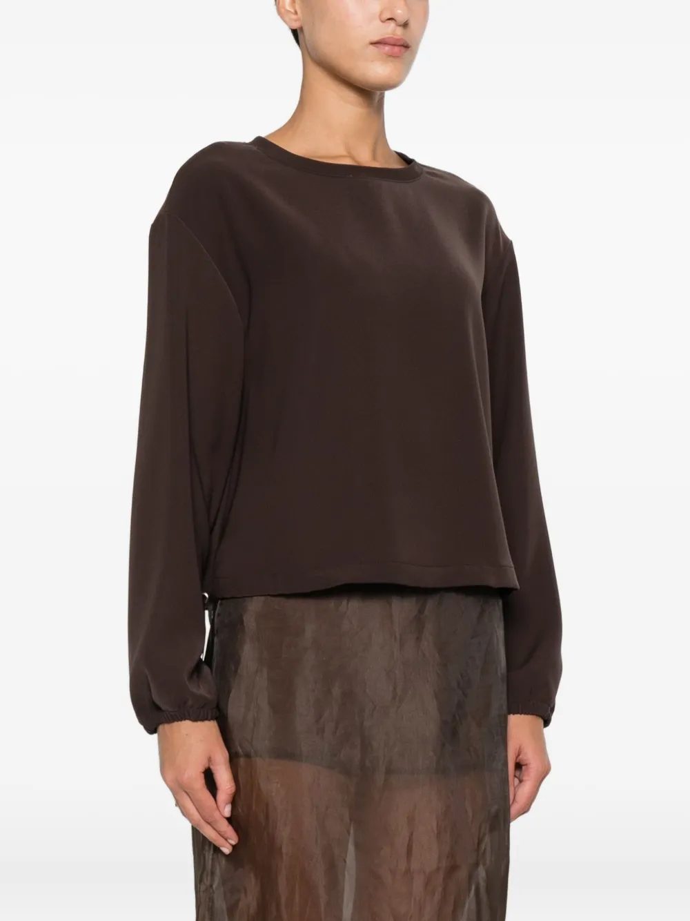 Herno Drawstring-hem Sweatshirt In Brown