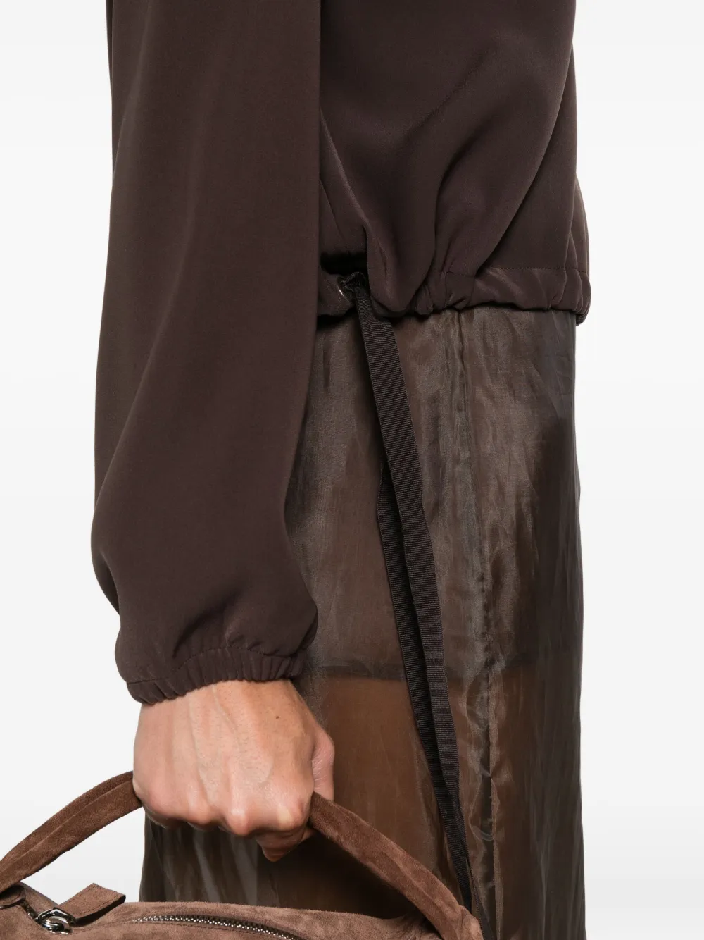 Herno Drawstring-hem Sweatshirt In Brown