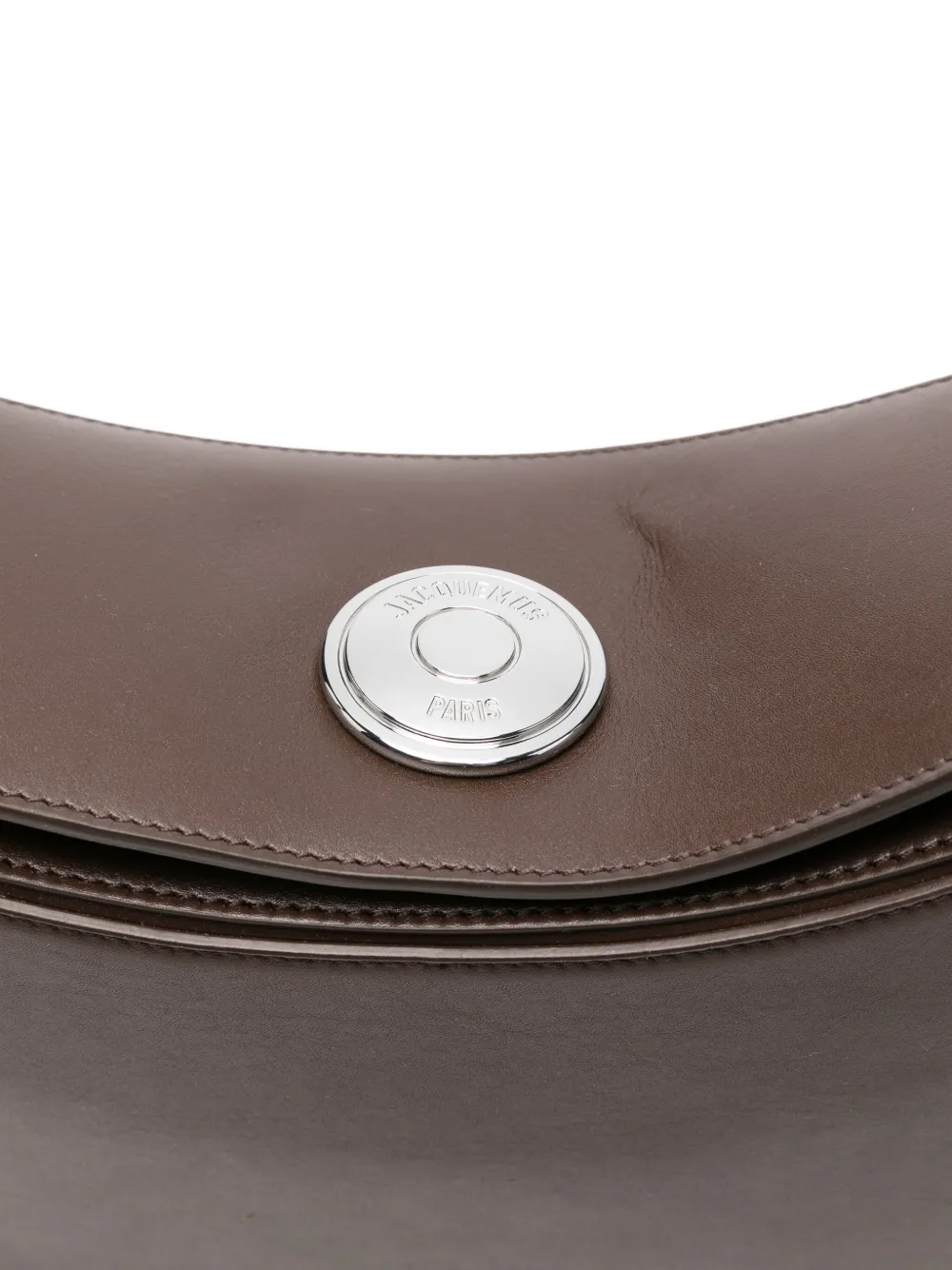 Jacquemus Large Ovalo Calf Leather Hobo Bag In Brown