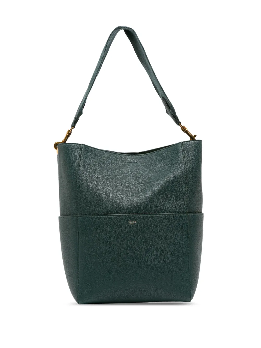 Celine Pre-Owned 2018 ミディアム レザー ソー サングル バケットバッグ - グリーン Celine Pre-Owned 2018 ミディアム レザー ソー サングル バケットバッグ - グリーン