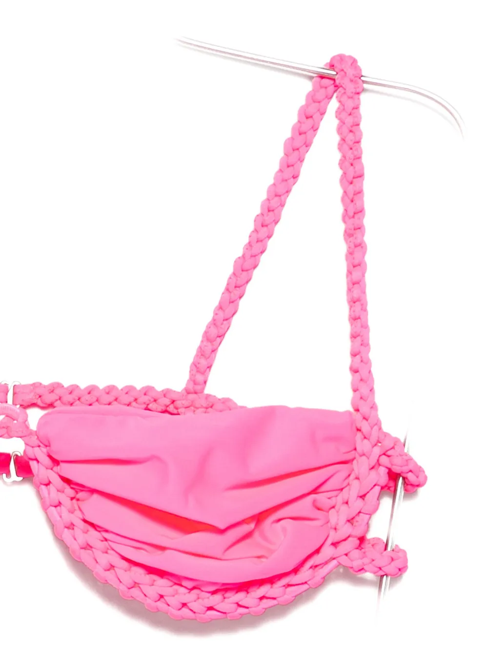 Isa Boulder Braided-trim Bikini Top In Pink
