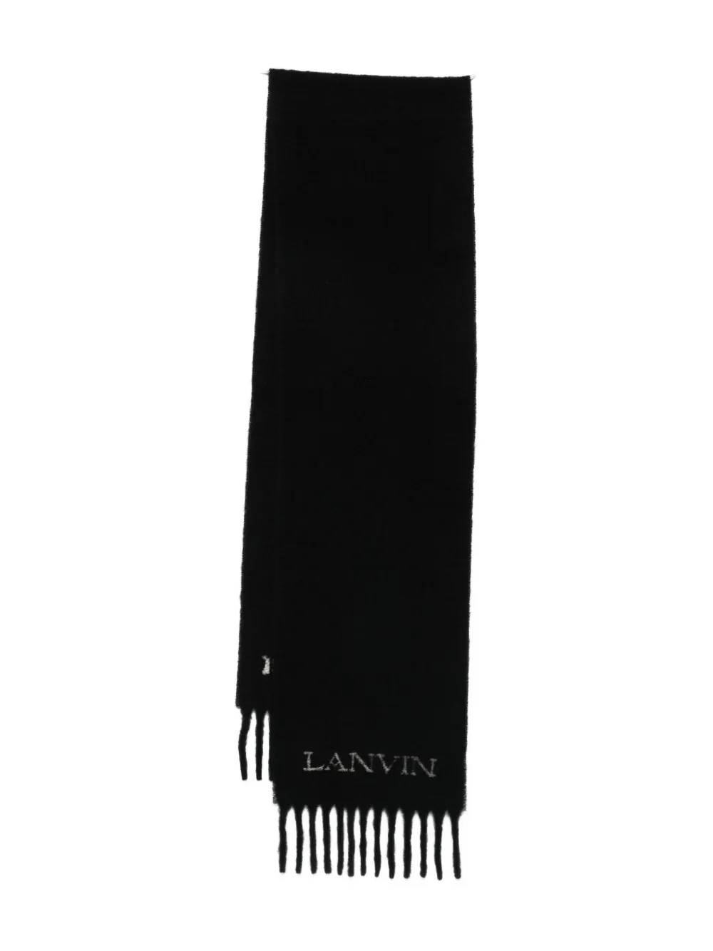 Lanvin logo fringed scarf - Schwarz