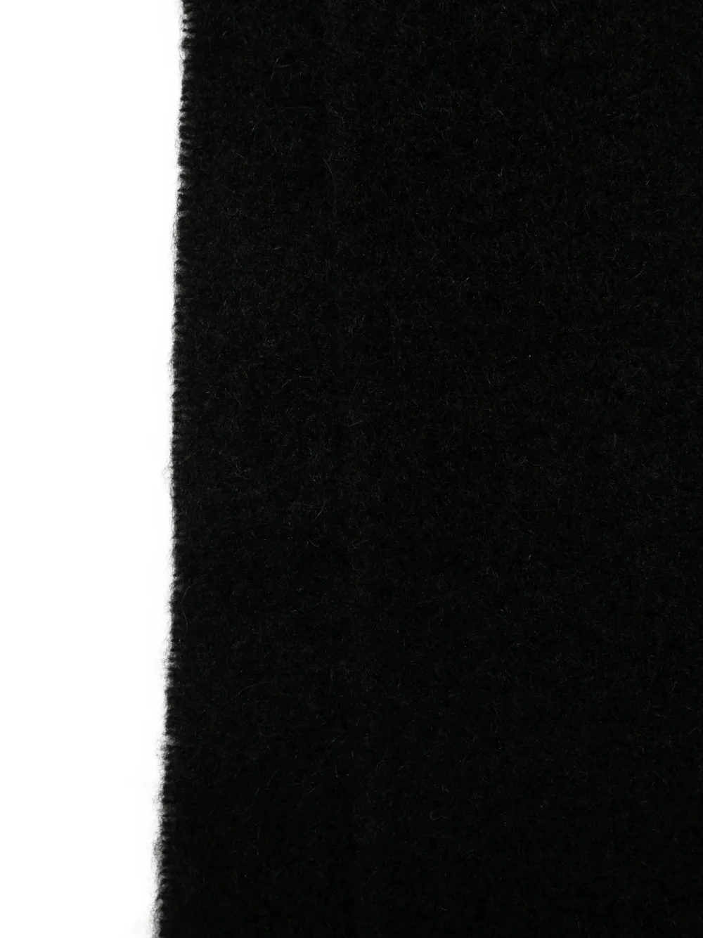  Lanvin Logo Fringed Scarf - Black 