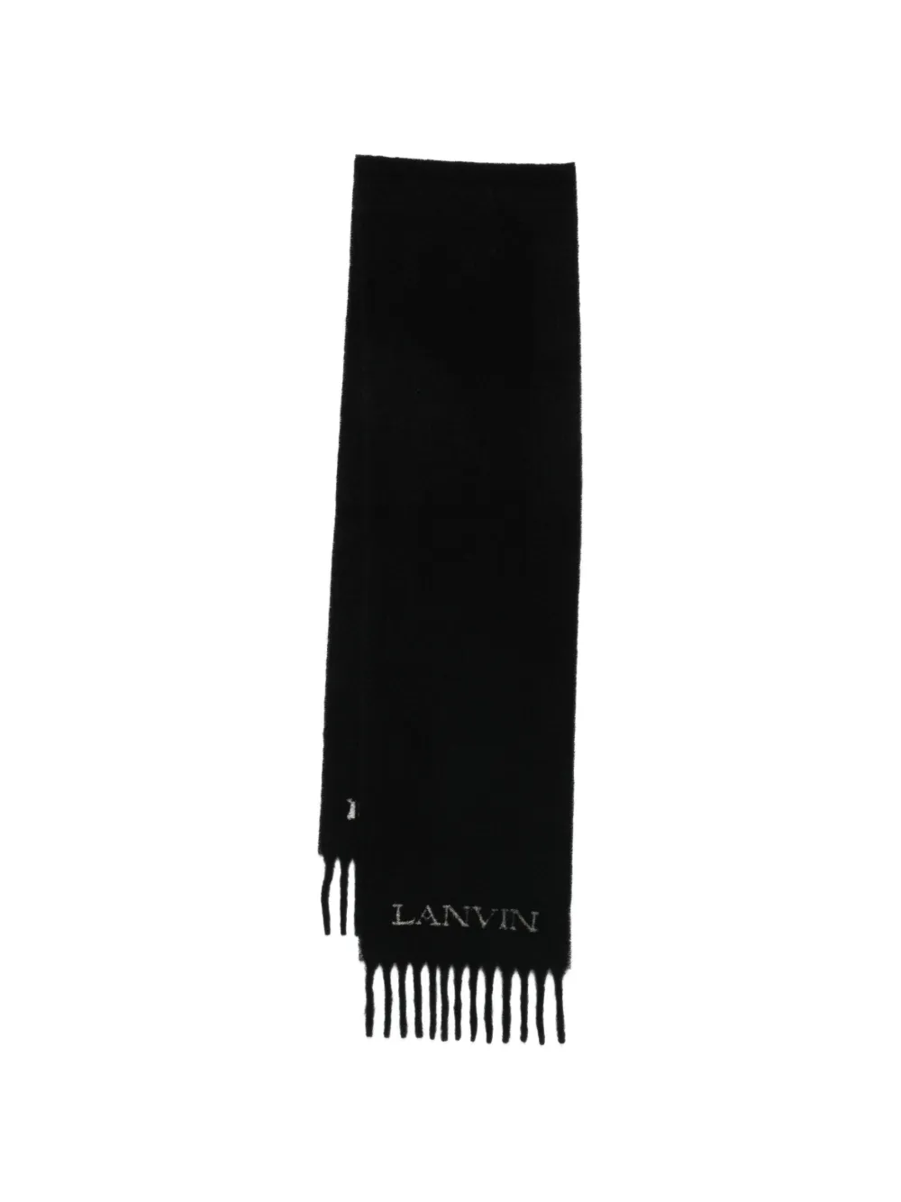 Lanvin logo fringed scarf - Nero