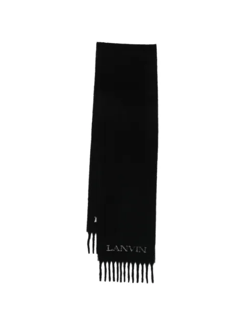 Lanvin logo fringed scarf