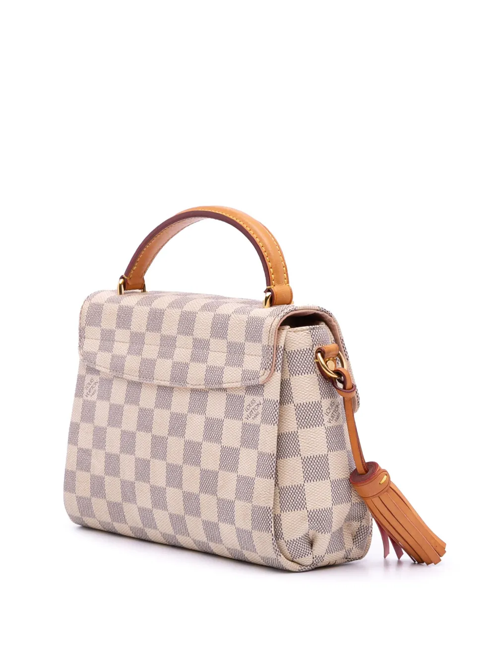 Pre-owned Louis Vuitton 2017 Damier Azur Croisette Satchel In White