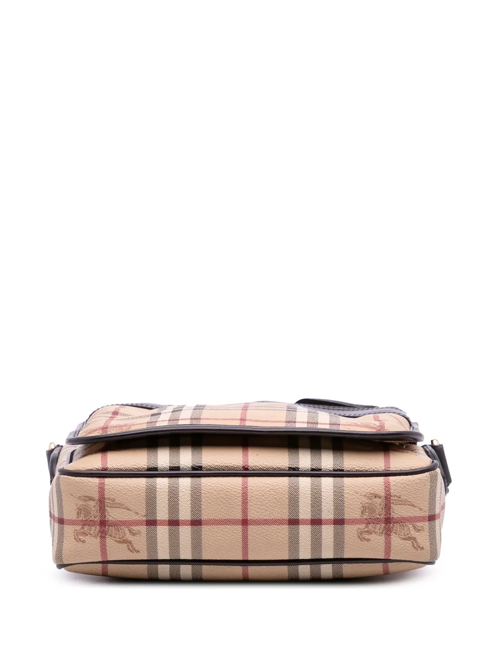 Pre-owned Burberry 2000-2017 Haymarket Check Coated Canvas Crossbody Bag In Brown