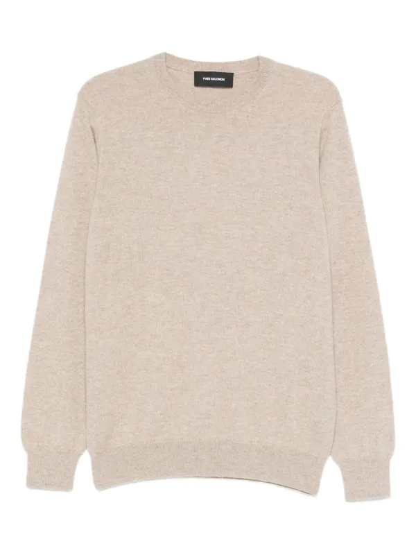 Yves Salomon Cashmere Crew-neck Sweater in Neutrals