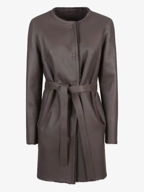 Desa 1972 sheepskin belted coat