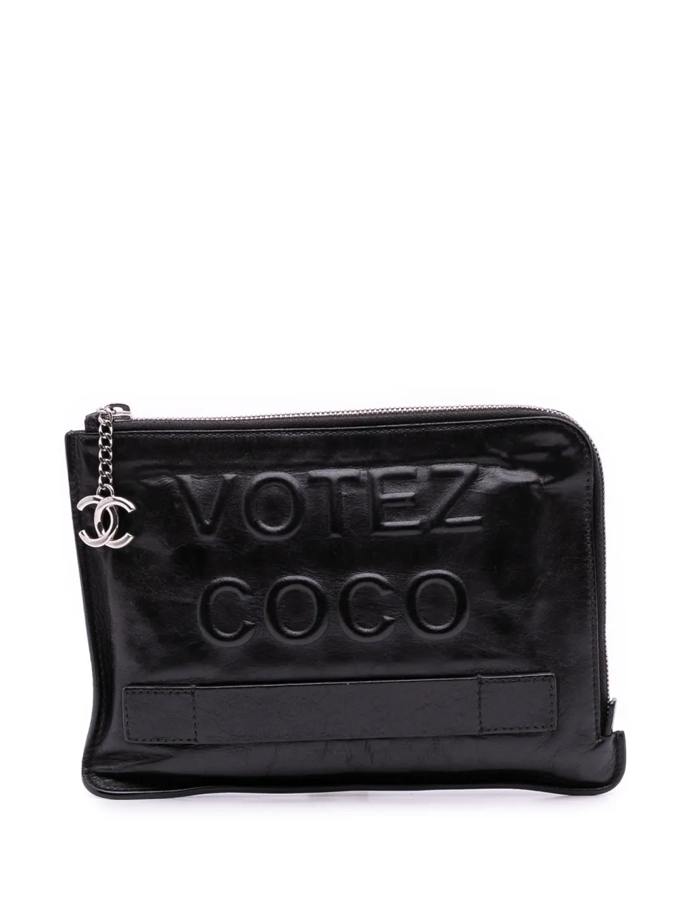 CHANEL Pre-Owned 2014-2015 Votez Coco クラッチバッグ - ブラック CHANEL Pre-Owned 2014-2015 Votez Coco クラッチバッグ - ブラック